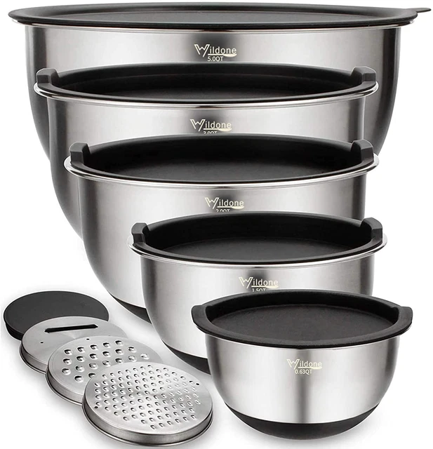 Juego de 5 tapones agitadores, tapas herméticas Wildone acero inoxidable, 3 accesorios de frotamiento