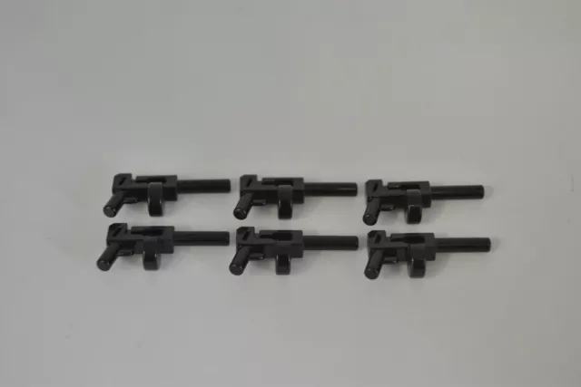 LEGO 6 x Waffe schwarz Black Minifigure Weapon Gun Pistol Automatic Long x1608