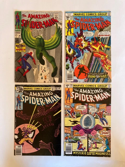 Amazing Spider-Man Silver & Bronze Age Lot #48, 172, 188, 199 Mysterio Vulture