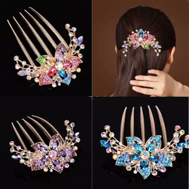Diamante Crystal Wedding Rhinestone Hair Comb Pins Clips Bridal Hair Accessories