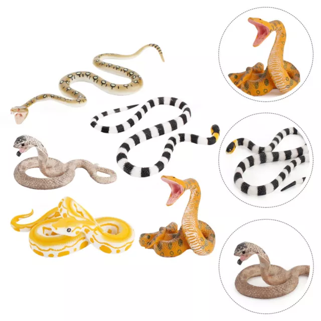 5 Pcs Serpente Di Simulazione Modello Giocattolo Serpenti Gomma Bambino Oro