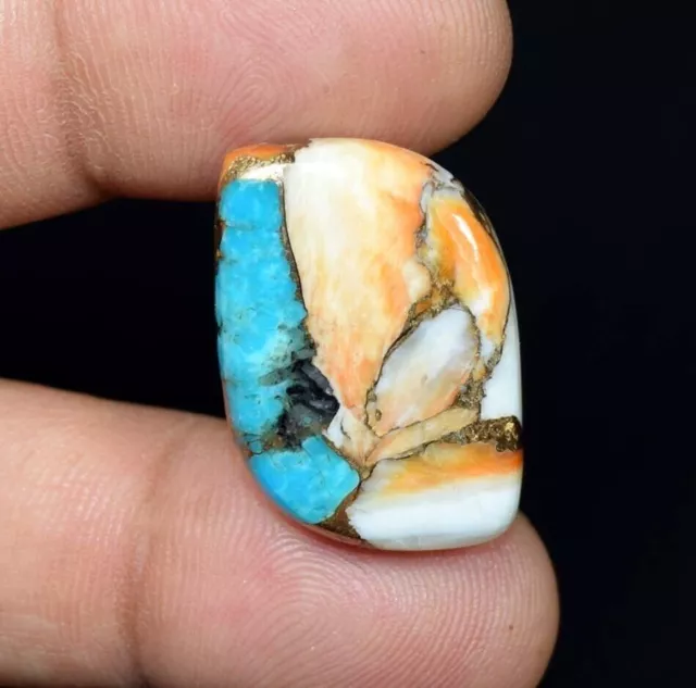 23.05 Cts. Natural Mohave Spiny Oyster Copper Turquoise Cabochon Loose Gemstone
