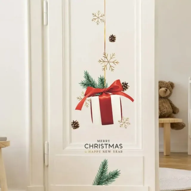 Cartoon Xmas Door Window Stickers Cute Christmas DIY Decal  Christmas Gift