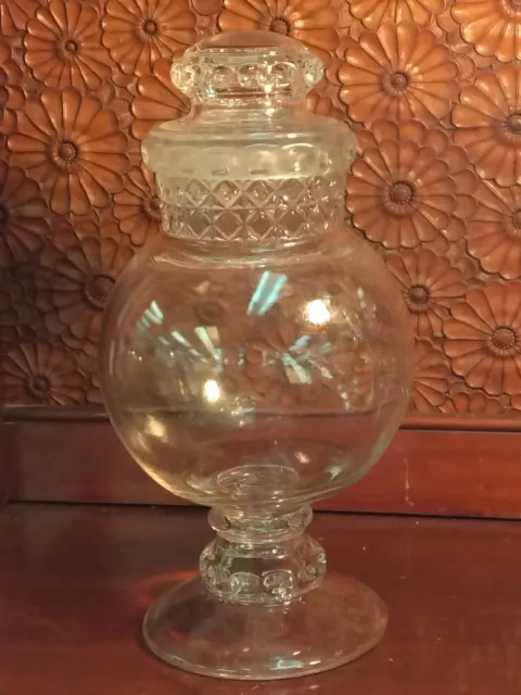 Antique TIFFIN DAKOTA GLASS Pharmacy APOTHECARY Drug Store Display CANDY JAR