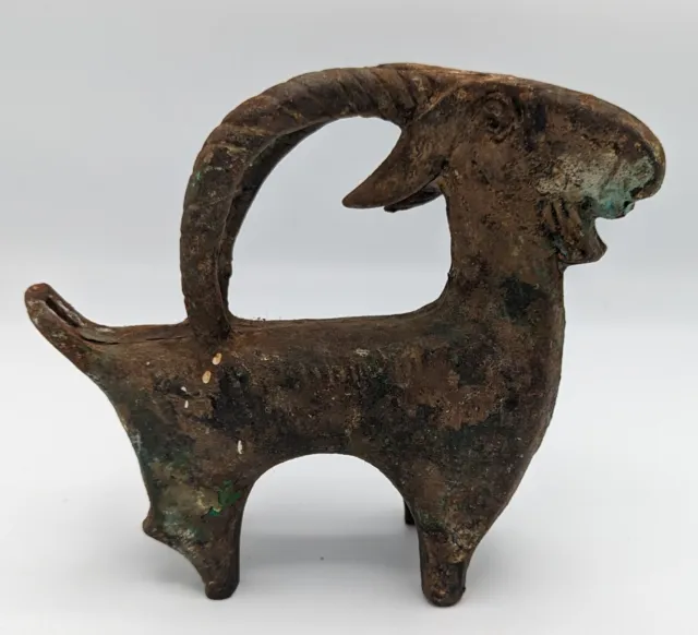 Vintage Cast Iron Ibex goat / ram sculpture