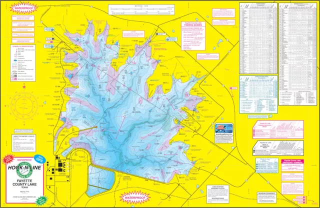 HOOK-N-LINE F119 FAYETTE County Lake Fishing Map $22.00 - PicClick