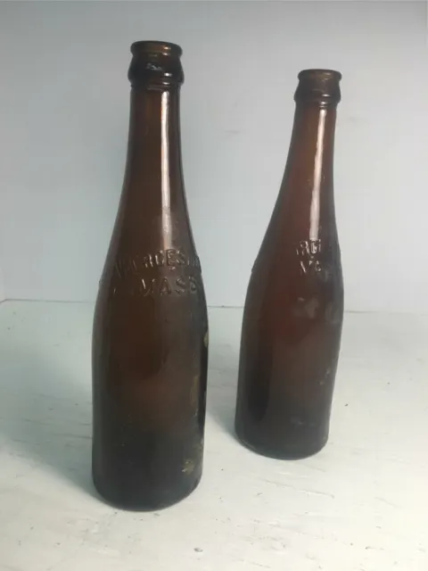 Pair of Vintage Beer Bottles - Worcester, MA / W.B. Corporation ~1900s - A1