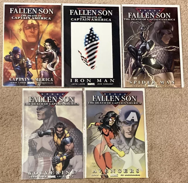 Marvel Fallen Son: The Death of Captain America 1 2 3 4 5 2007 Complete, Variant