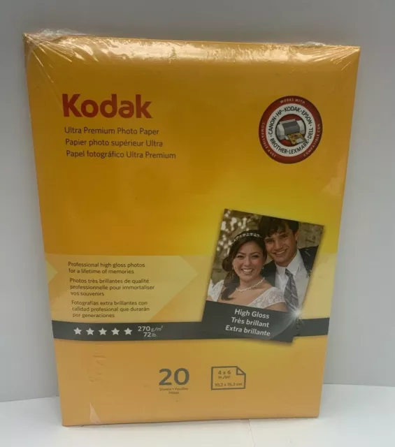NEW Kodak  Ultra Premium Photo Paper 4 x 6 High Gloss, 20 sheets
