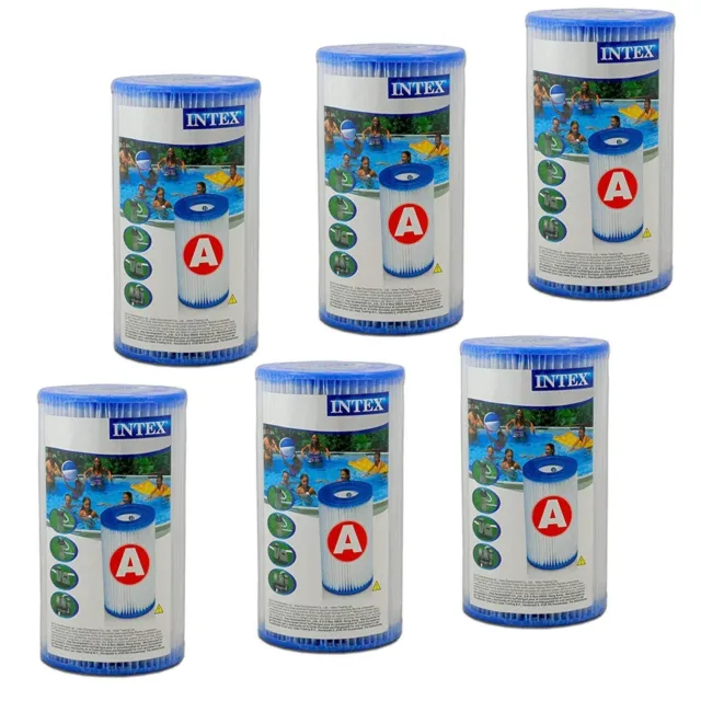 Original INTEX ® Swimming Pool Filter Cartridge Type A  - 6 Pack Krystal Clear
