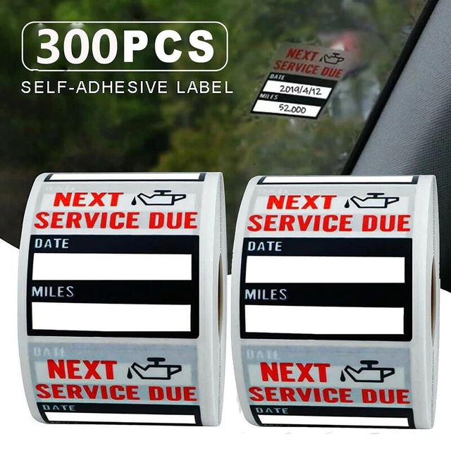 300 pz adesivo promemoria di servizio cambio olio chiaro Windo Lite pacchetto adesivi