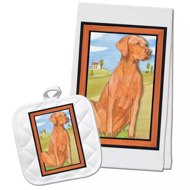 Vizsla Kitchen Dish Towel and Pot Holder Gift Set