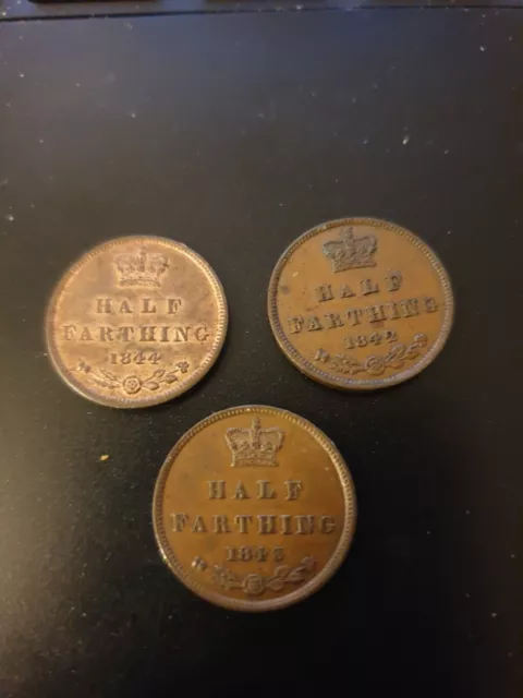 Half Farthings Victoria  1842 1843 1844