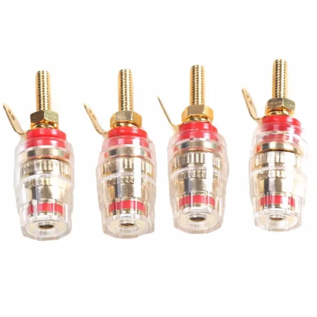 8x Speaker Terminal Binding Post Amplifier Connectors Gold-plated Plug l 3