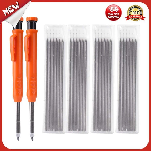 es 2pcs Woodworking Mechanical Pencil Set with 24 Refill Builder Marker Pen Tool