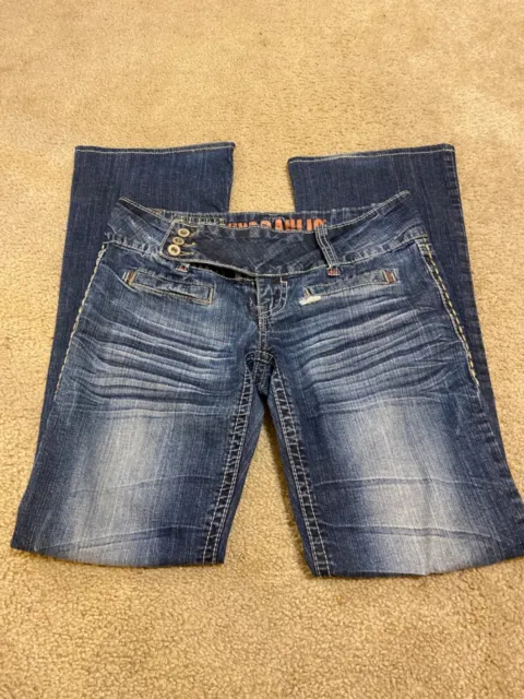 HYDRAULIC WOMENS JUNIORS Size 6 X 31 Blue Denim Boot Cut Jeans