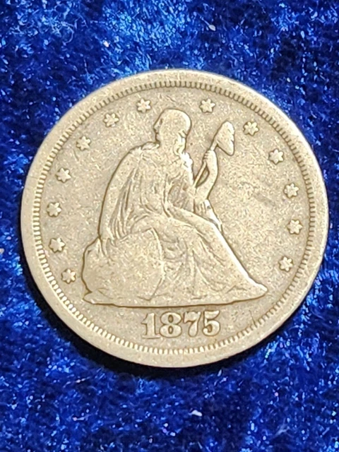 1875 S Twenty Cent Seated Liberty Silver Coin