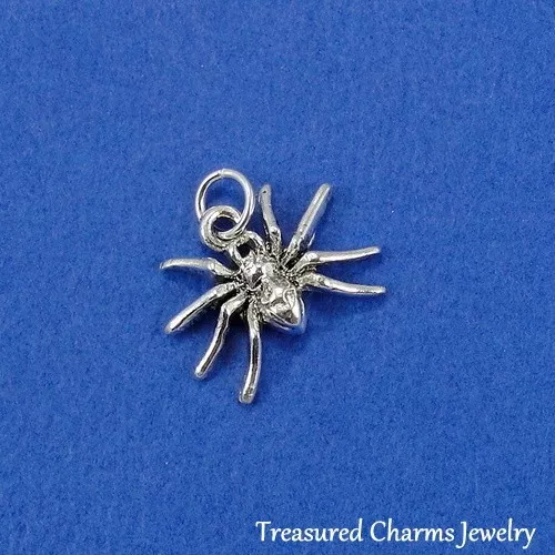 Silver SPIDER Arachnid Spooky Halloween Insect CHARM PENDANT