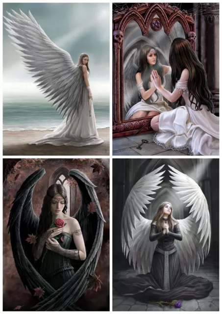 Fantasy Gothic Angel Blank Greeting Cards - Anne Stokes