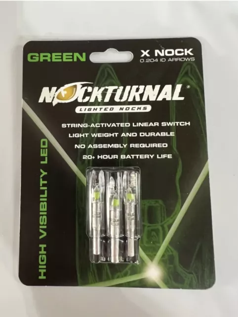 Nockturnal-X Nock Lighted Nocks 3-Pack Green