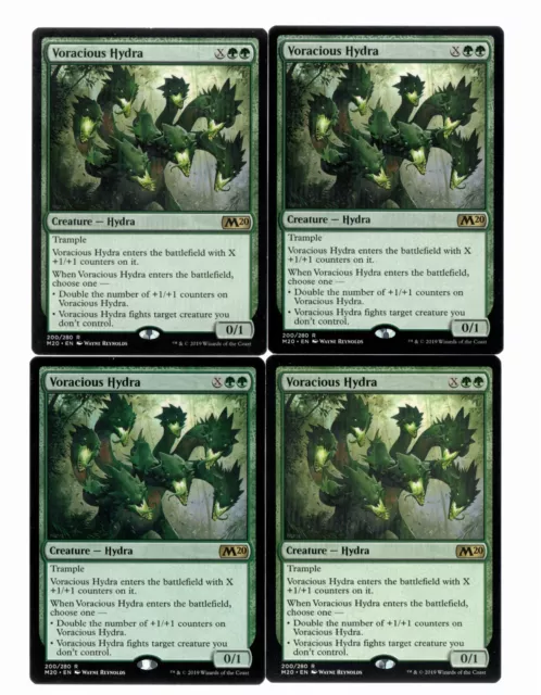 MTG 4 Idra Vorace Voracious Hydra Playset! M20 M2020 2020 M Core Set Base Magic