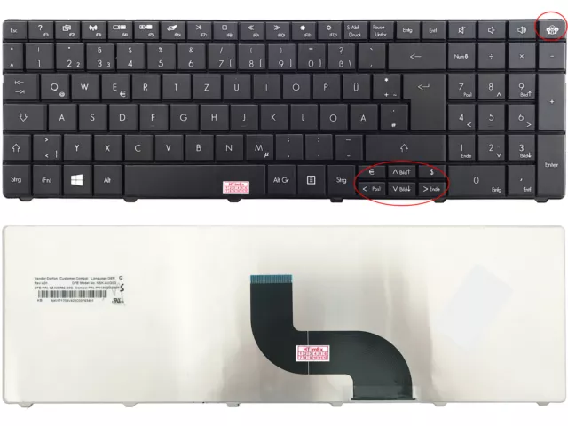 DE - Tastatur Keyboard version 1 kompatibel für Packard Bell Easynote MS2290