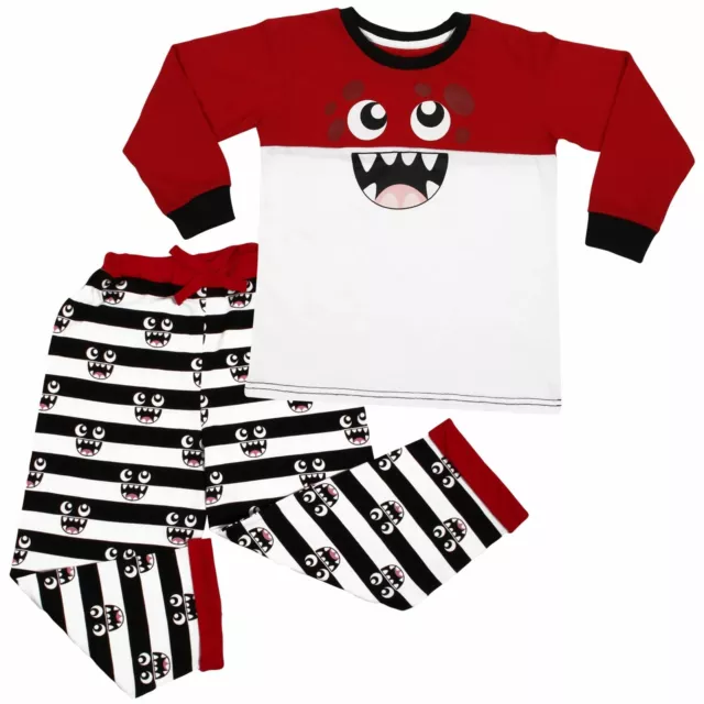 Kids Girls Boys Cute Monster Pyjamas Children PJs 2 Piece Cotton Set Nightwear