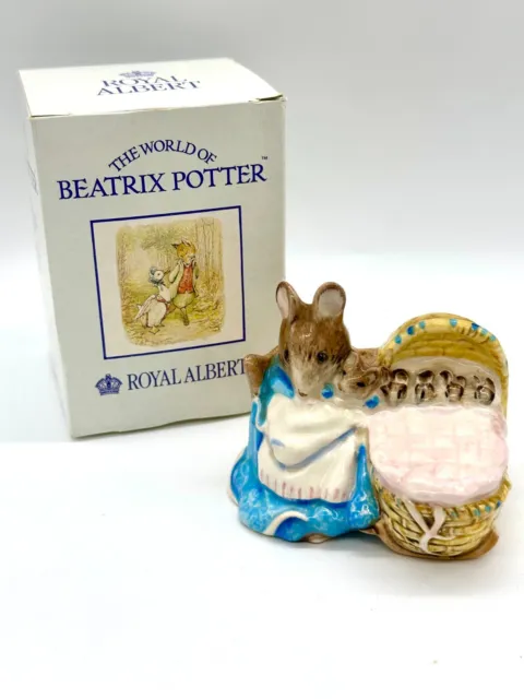 ROYAL ALBERT Hunca Munca ORNAMENT Peter Rabbit World Beatrix Potter BOXED Vtg
