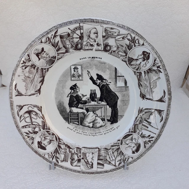 Assiettes Parlantes Lunéville humoristiques - militaire - marine