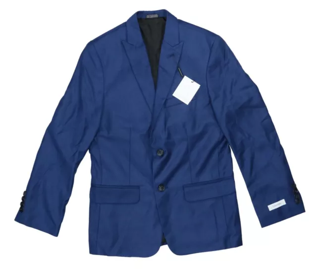 Blazer cappotto sportivo Calvin Klein Big Boys colore massiccio vestibilità moderna nuovo con etichette blu