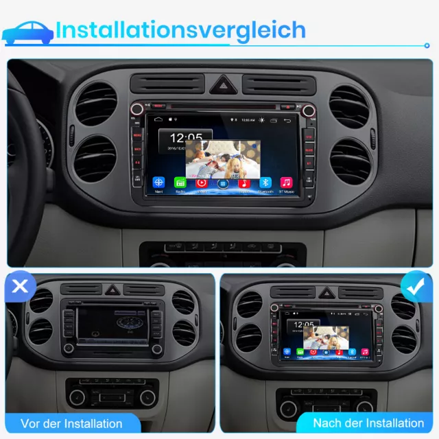 Carplay Android 12 Autoradio GPS Nav DVD SWC DAB WiFi BT Für VW/Skoda/Seat 2+32G 2