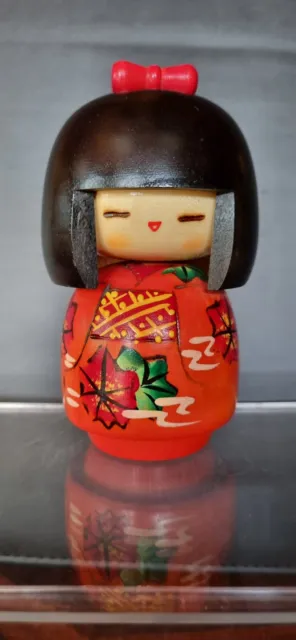 Kokeshi Doll - Creative Style,Wooden, Hand Painted, Made In Japan, 12 cm's tall