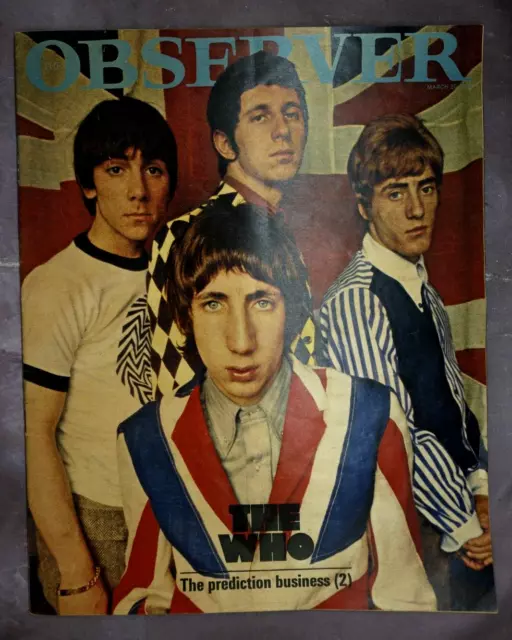OBSERVER MAGAZINE THE WHO 1966 Keith Moon PETE TOWNSHEND Colin Jones PETER BLAKE