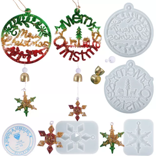 Silikon Weihnachten Windspiel Harz Epoxy Form Baumschmuck Windbell Gießform DIY