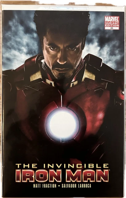 Marvel Invincible Iron Man #25 Robert Downey Jr. Movie Photo Variant Low Print!