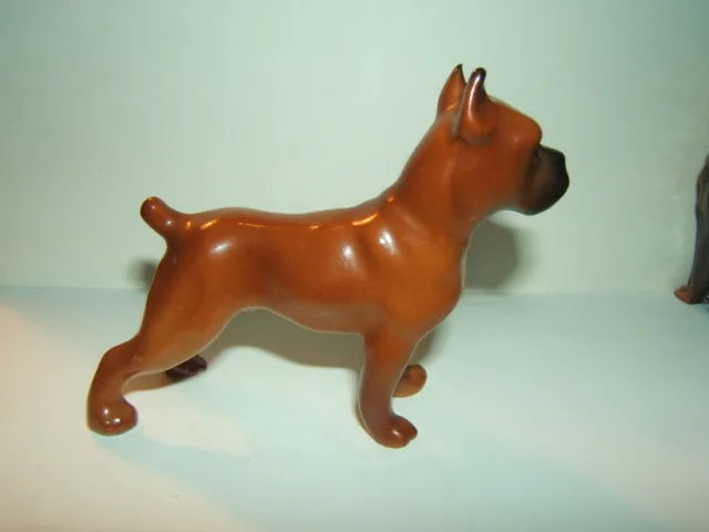 Vtg Miniature Boxer Dog Figurine Made in Germany China Porcelain 1930-40s