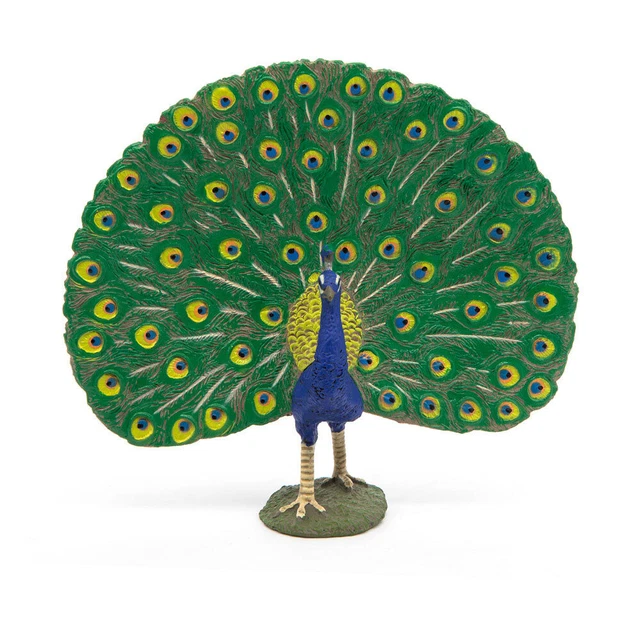PAPO Farmyard Friends Peacock Toy Figure, Multi-colour (51161)