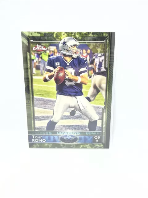 2015 Topps Chrome Camo Refractor # 44 Tony Romo Cowboys # /499