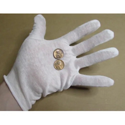 Cotton gloves - one pair - for handling coins - brand new