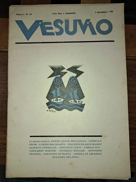 Circumvisionismo Futurismo Napoli Rivista VESUVIO  ANNO 1  N 14  1 Dicembre 1928