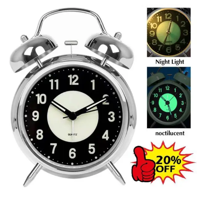 Super Loud Alarm Clock for Heavy Sleepers Adults,Twin Bell Retro 4 Inch Silent