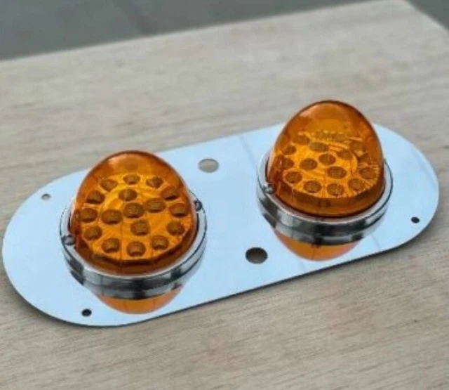 SS KW PB  Above Door Dome Light Plate w/ 2 Watermelon Light Holes (Plate Only)