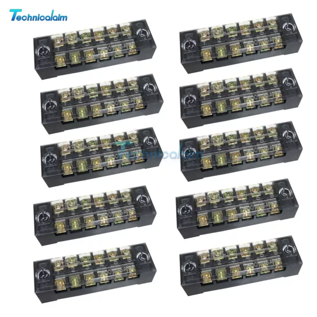 10PCS Dual Row Strip Screw Terminal Block Fixed Wiring Board wire connector