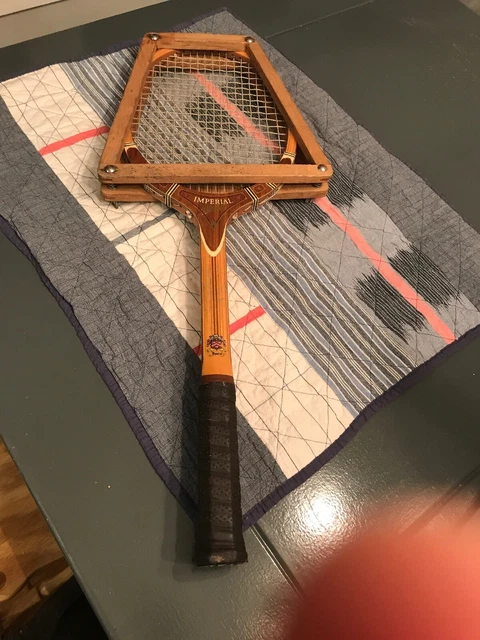 Raquette Tennis Bois Vintage Davis Imperial TAD – Avec Housse Victor (pour Pièces)