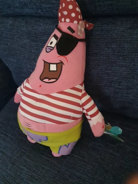 BNWT Play By Play Spongebob Squarepants - Pirate Patrick Star Soft Plush Toy 12" 2