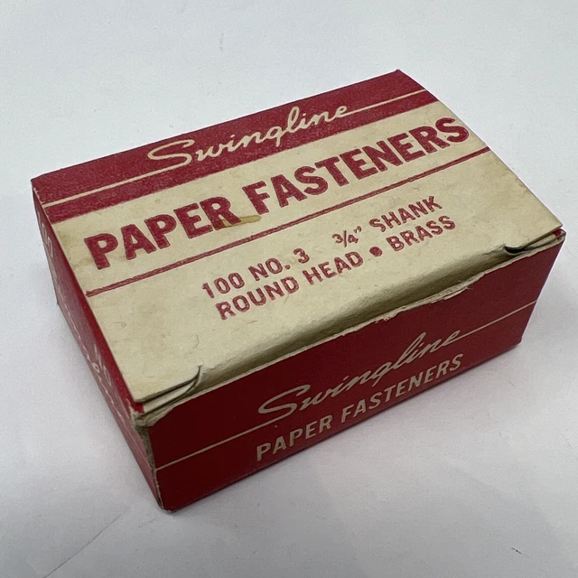 VINTAGE SWINGLINE PAPER Fasteners 3/4" No 3 Round Head Brass Partial