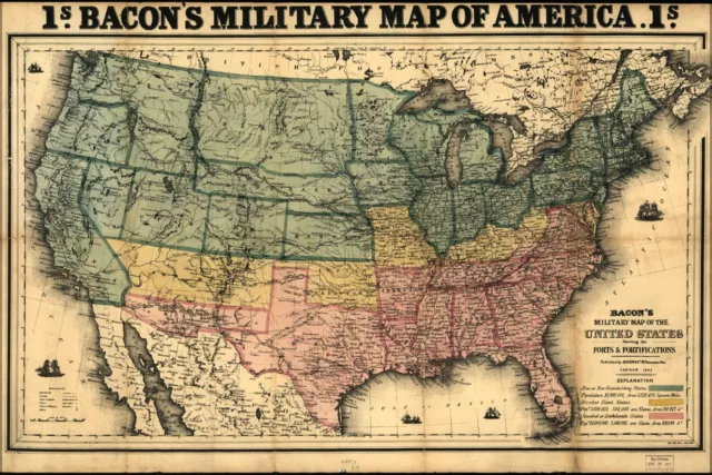 Poster, Many Sizes; Civil War Map United States Of America 1862