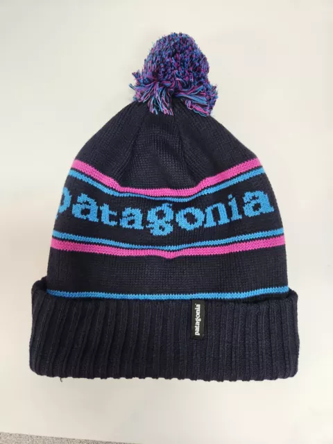 Patagonia Power Town Beanie.  Park Stripe: Pitch Blue / Pink / Light Blue.