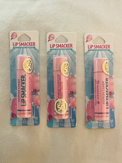 Lip Smacker Best Flavor Forever Series COTTON CANDY Lot of 3