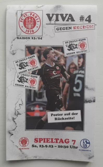 FC ST. PAULI  STADIONZEITUNG mit Poster 2023/24 VIVA #4 FC SCHALKE 04 USP ASTRA